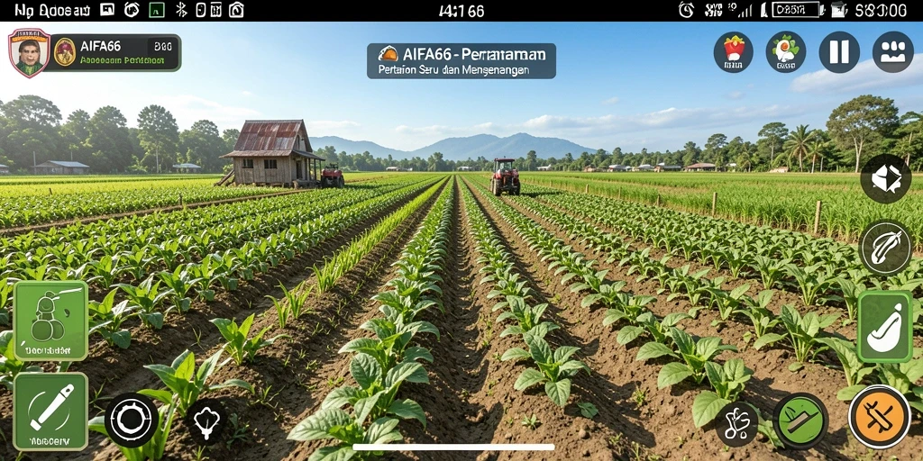 Screenshot gameplay AIFA66 menunjukkan keseruan pertanian yang mendebarkan.