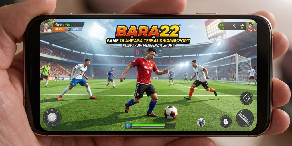 Tampilan utama gameplay <strong>BARA22</strong> saat pertandingan olahraga seru.