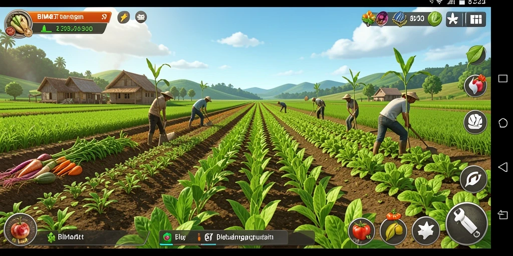 Tampilan screenshot gameplay <strong>BIMABET</strong> menampilkan keseruan bertani dan mengelola ladang.
