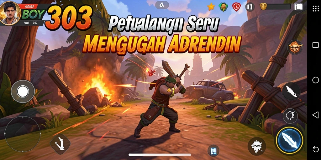 Tangkapan layar gameplay BOY303 menunjukkan aksi petualangan yang mendebarkan.