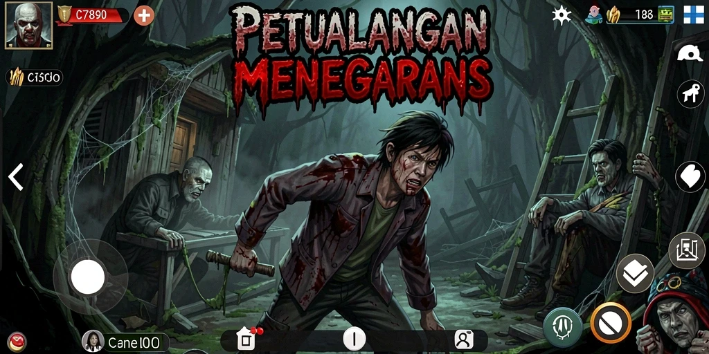 Gameplay C7890 yang menegangkan dan penuh suasana menyeramkan.
