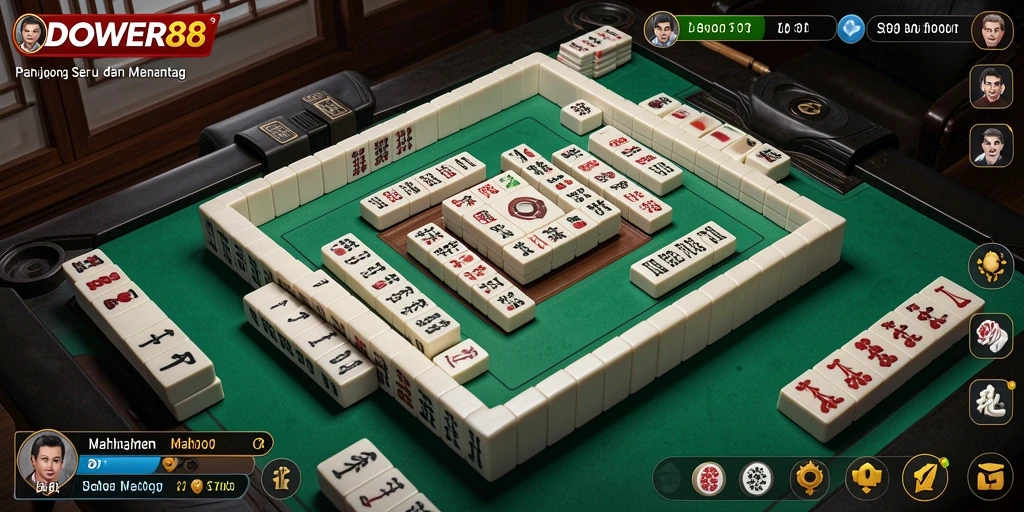 Tangkapan layar gameplay DOWER88 yang menunjukkan keseruan permainan Mahjong.