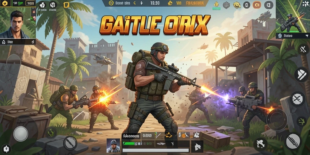 Screenshot GACORX menampilkan aksi seru dalam pertempuran Battle Royale.