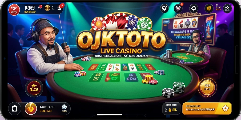 Tampilan gameplay Live Casino OJKTOTO yang mendebarkan dan interaktif.