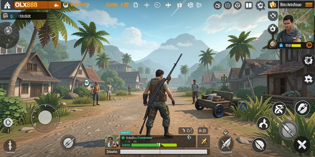Tangkapan layar gameplay <strong>OLX888</strong> menampilkan dunia terbuka yang luas dan detail grafik.
