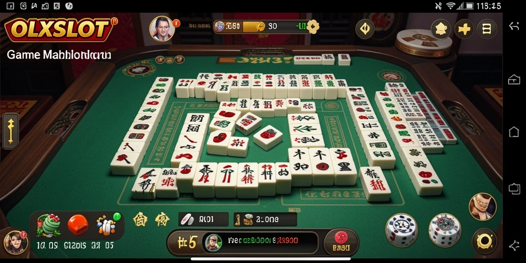 Tangkapan layar permainan OLXSLOT yang menunjukkan gameplay Mahjong yang menarik.