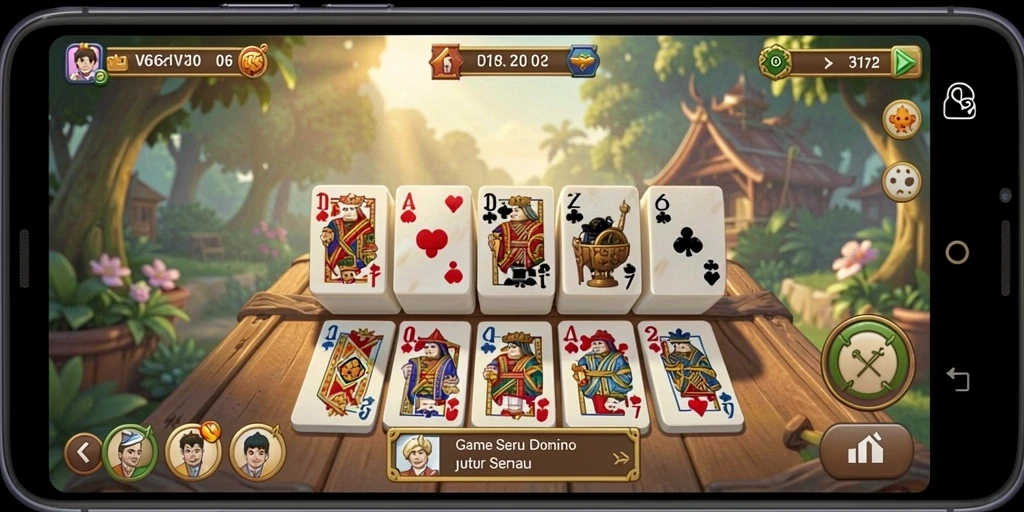 Tampilan gameplay VV62 yang menarik saat bermain Domino.